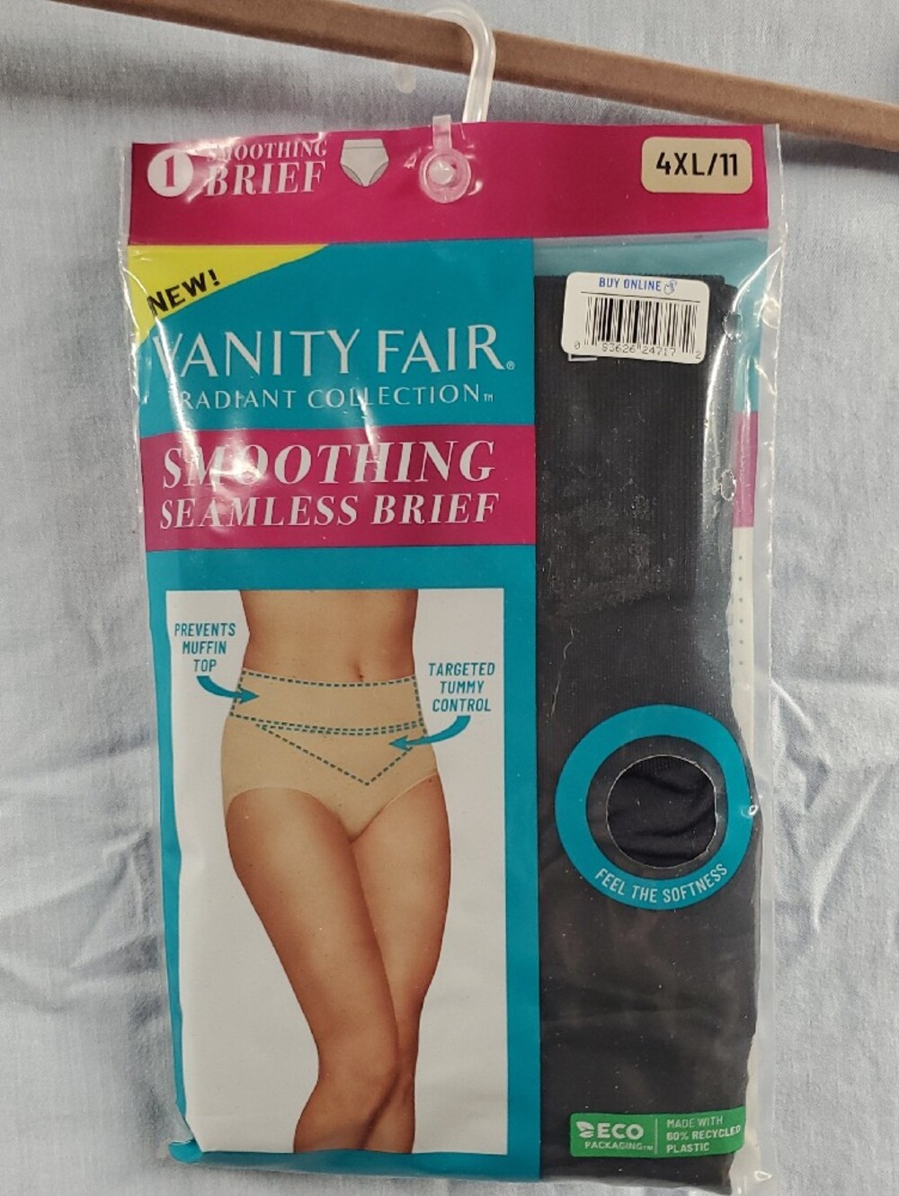 Vanity Fair Black Smoothing Seamless Brief in Black - Picture 2 of 2